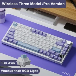 Enhanced Gaming Mechanical Keyboard 82 Keys | Wired, Bluetooth, 2.4GHz Wireless | Custom Gasket Design (Tri Mode RGB Purple1)