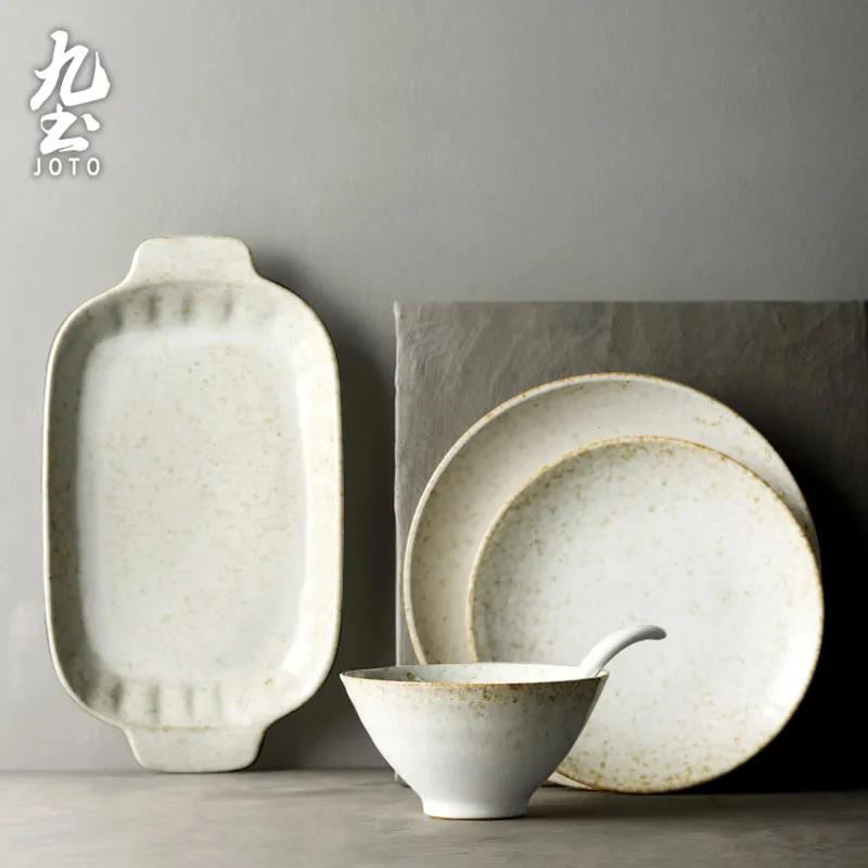 JOTO 장인 정신 Jingdezhen 수제 거친 세라믹 식기 세트 CJR0461