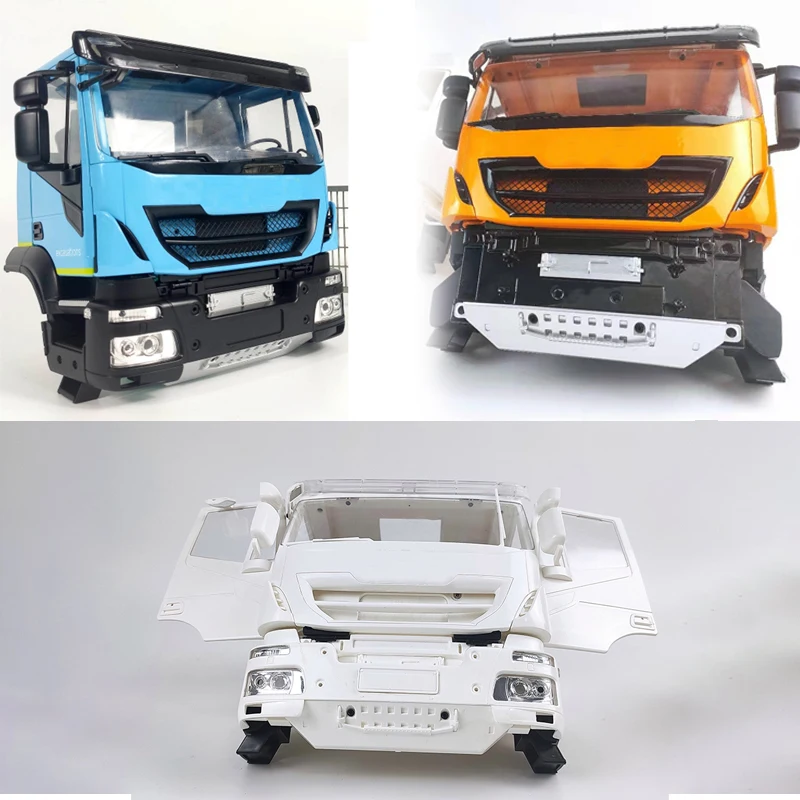 

KXRC High Quality Plastic Model Car Cockpit Body Shell Kit for 1/14 Tamiya RC Truck Trailer Tipper IVECO DIY Upgrade Parts