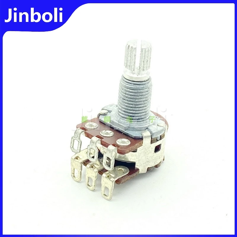 16 Type MN250K With Center Positioning Power Amplifier Audio Speaker Volume Balance Potentiometer 6Pins Flower Shaft 18mm 2PCS
