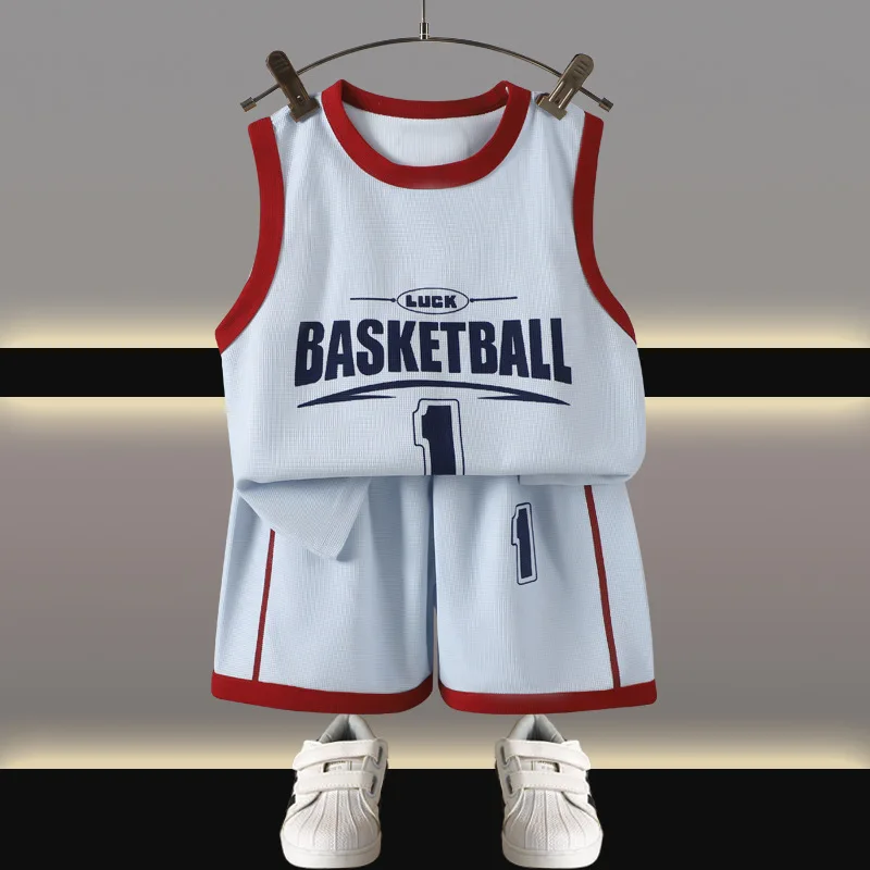 Children Sets Kids Clothes Boys Girls Vest Suit Summer Children's Clothing Baby T-shirts Shorts Tan Top Sleeveless 4