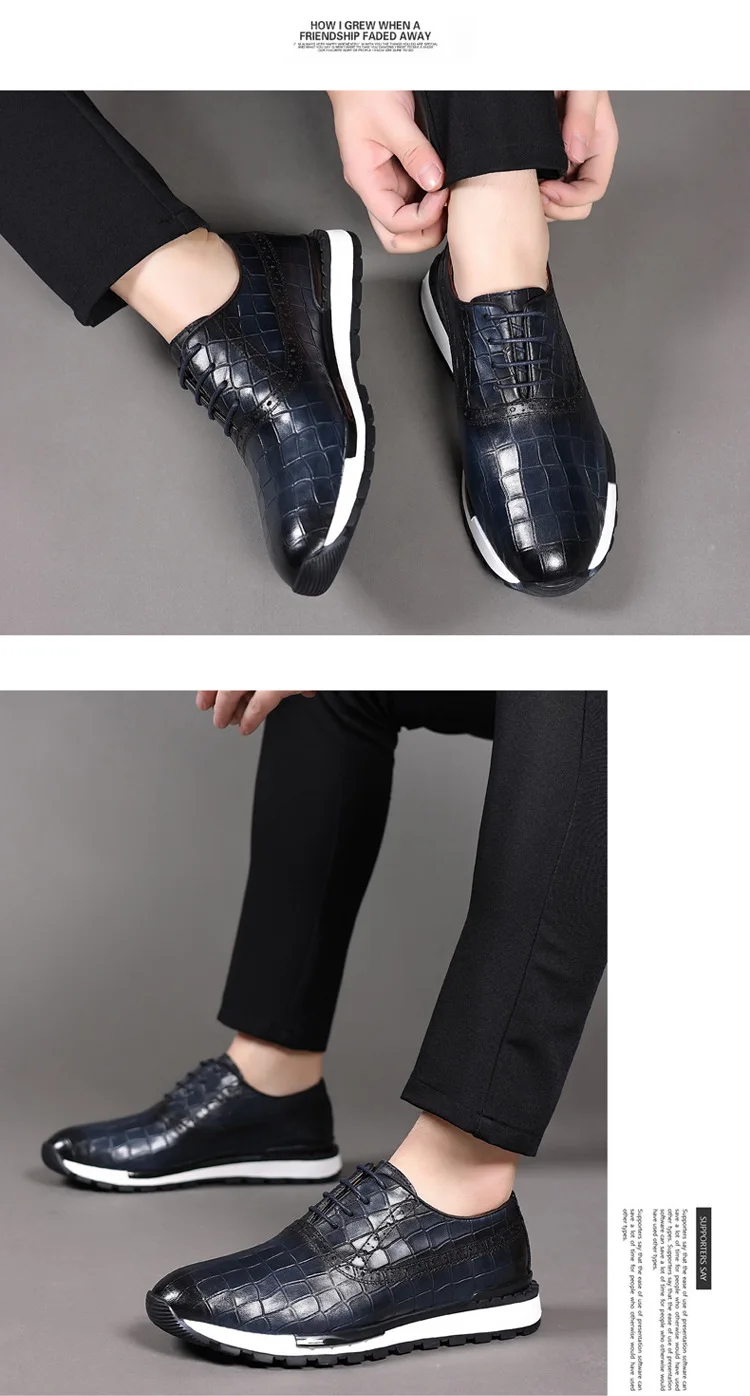 Men Genuine Leather Sneakers