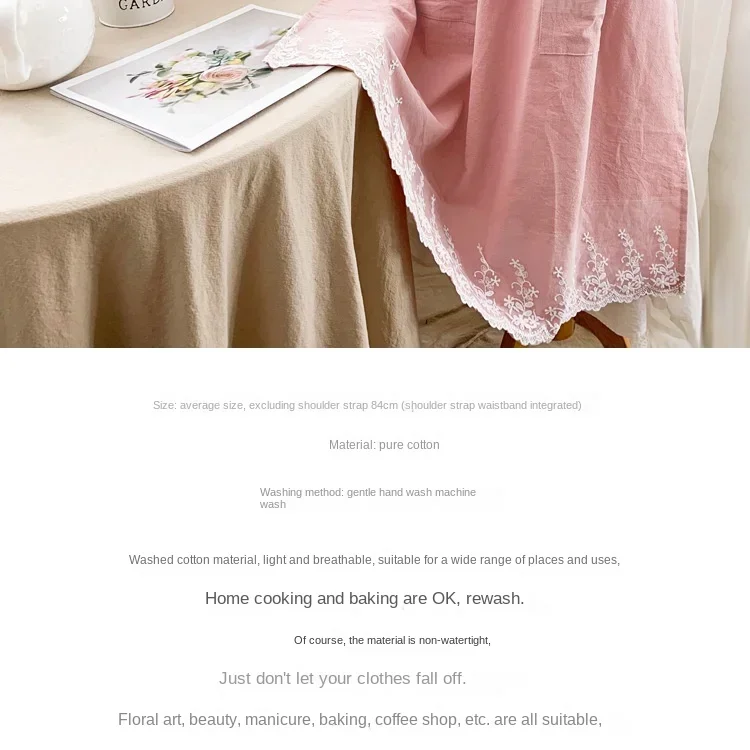 Description Picture 3 of itemFemale Women Apron Cotton Linen Aprons Dress Garden Cafe Kitchen Cooking Florist Palace Style Vintage Fashion Dress Aproning