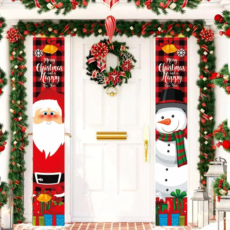 

2024 Christmas New Style Christmas Couplets Holiday Party Decoration Christmas Couplets Door Curtains Home Decoration