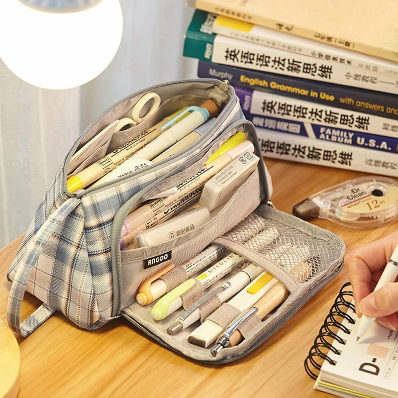 Estuche de lápices Kawaii de gran capacidad, estuche para bolígrafos bolsa lápices portátil, caja de bolígrafos escolares, papelería|Estuches escolares| AliExpress