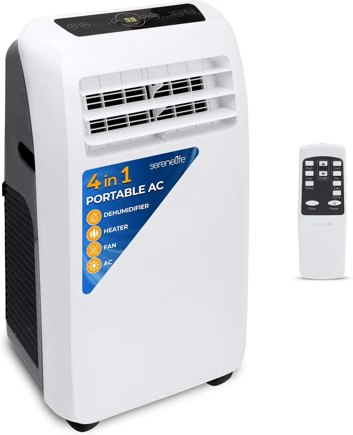 Air Conditioner Portable 10,000BTU with Built-in Dehumidifier+Heat-Portable AC unit for rooms up to 450 sq ft-Remote Control