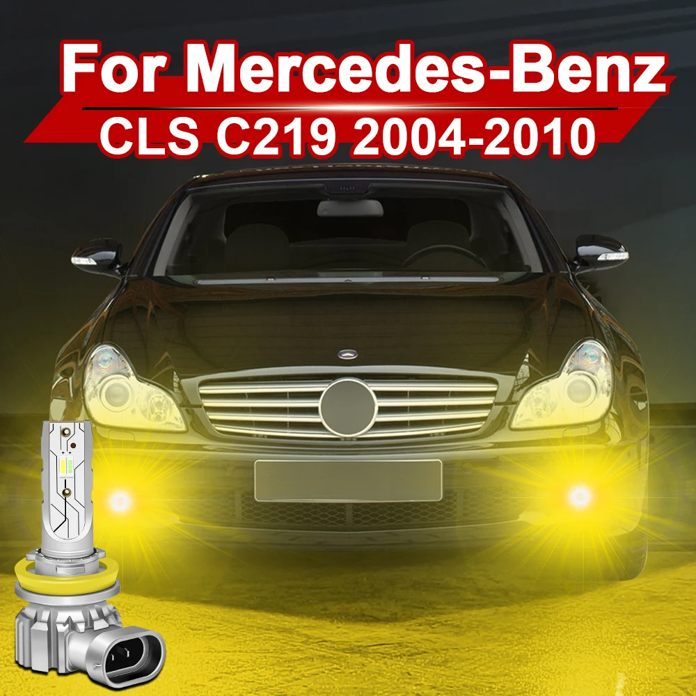 메르세데스-벤츠 CLS C219 LED 안개등 전구 듀얼 컬러 LED 전면 안개등 2004 2005 2006 2007 2008 2009 2010 C219 액세서리