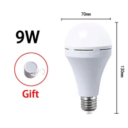 Rechargeable High Brightness LED Light Bulb with Hook - White light (9w)