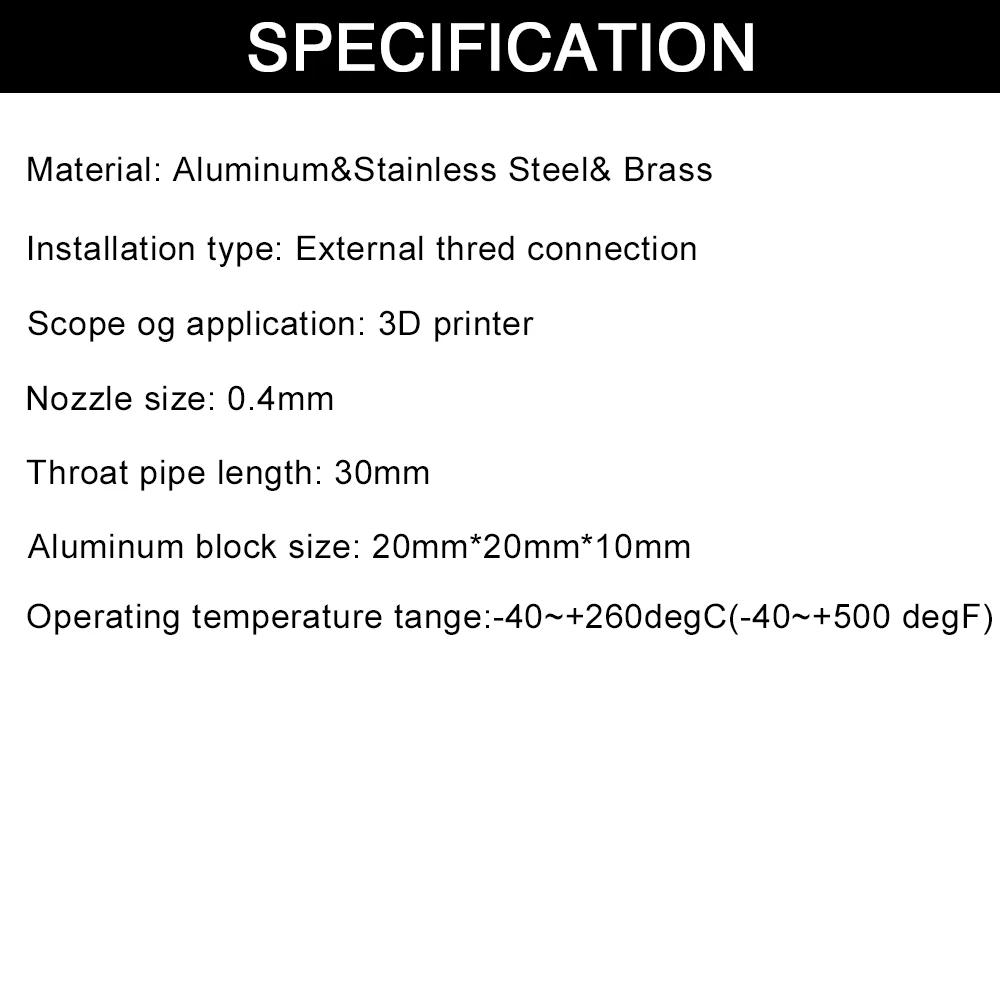 Full Metal CR10 Hotend Extruder MK8 Heater Block J-head For Ender 3 ender5 CR10 3D Printer Parts Nozzle Bowden Extruder 12V 24V 3d printed brushless motor