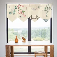 Chinese Style Short Door Curtain Kitchen Partition Noren Izakaya Cuisine Izakaya Sashimi Hanging Pennant Home Decor Drapes 2