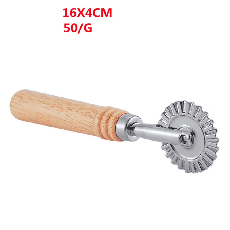 Ravioli Cutter Wheel,Pastry Wheel Cutter with Long Wooden Handle