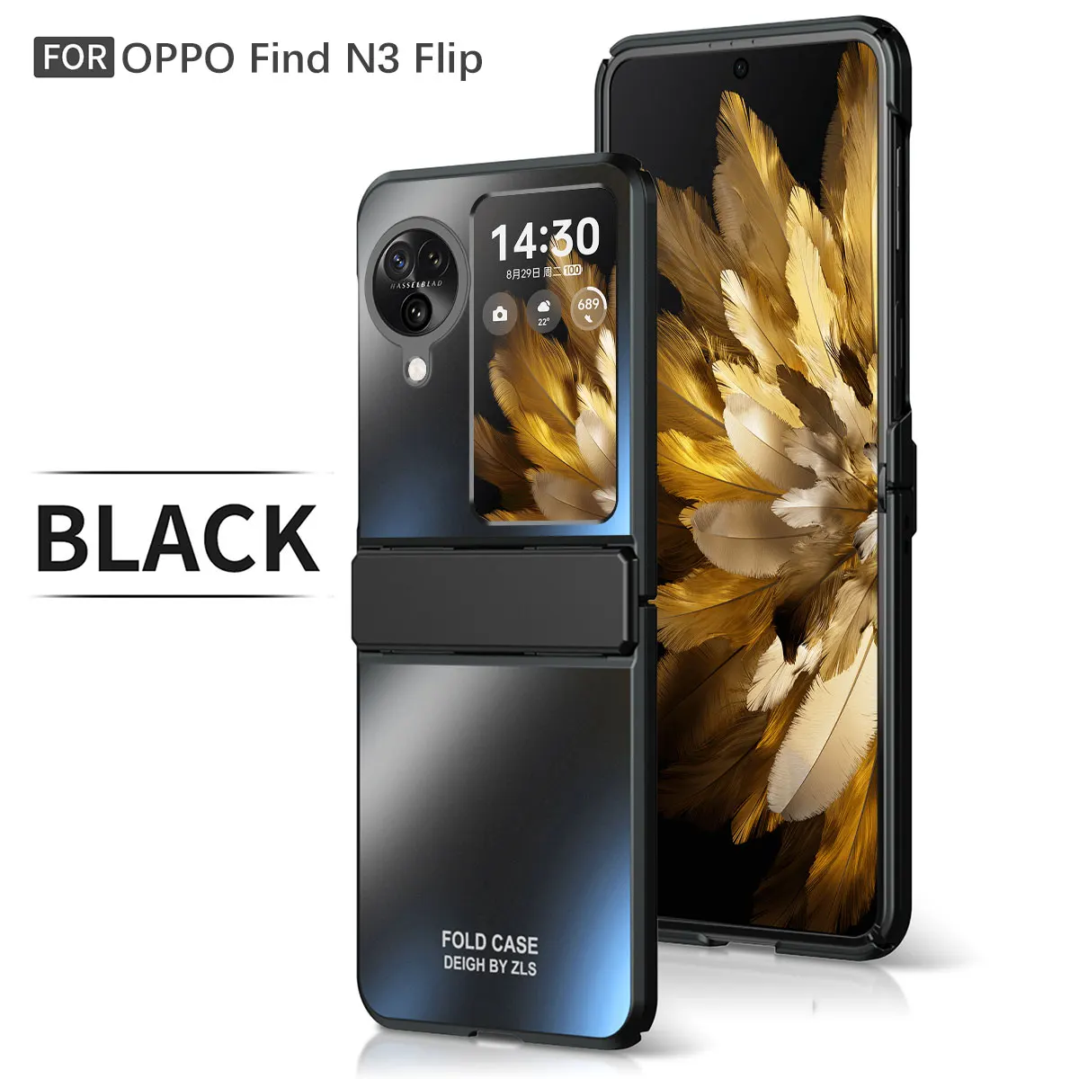 For OPPO Find N3 Flip Case Colorful Solid Color Electroplating All-inclusive Folding Hinge Shockproof Hard Back Case Accessories