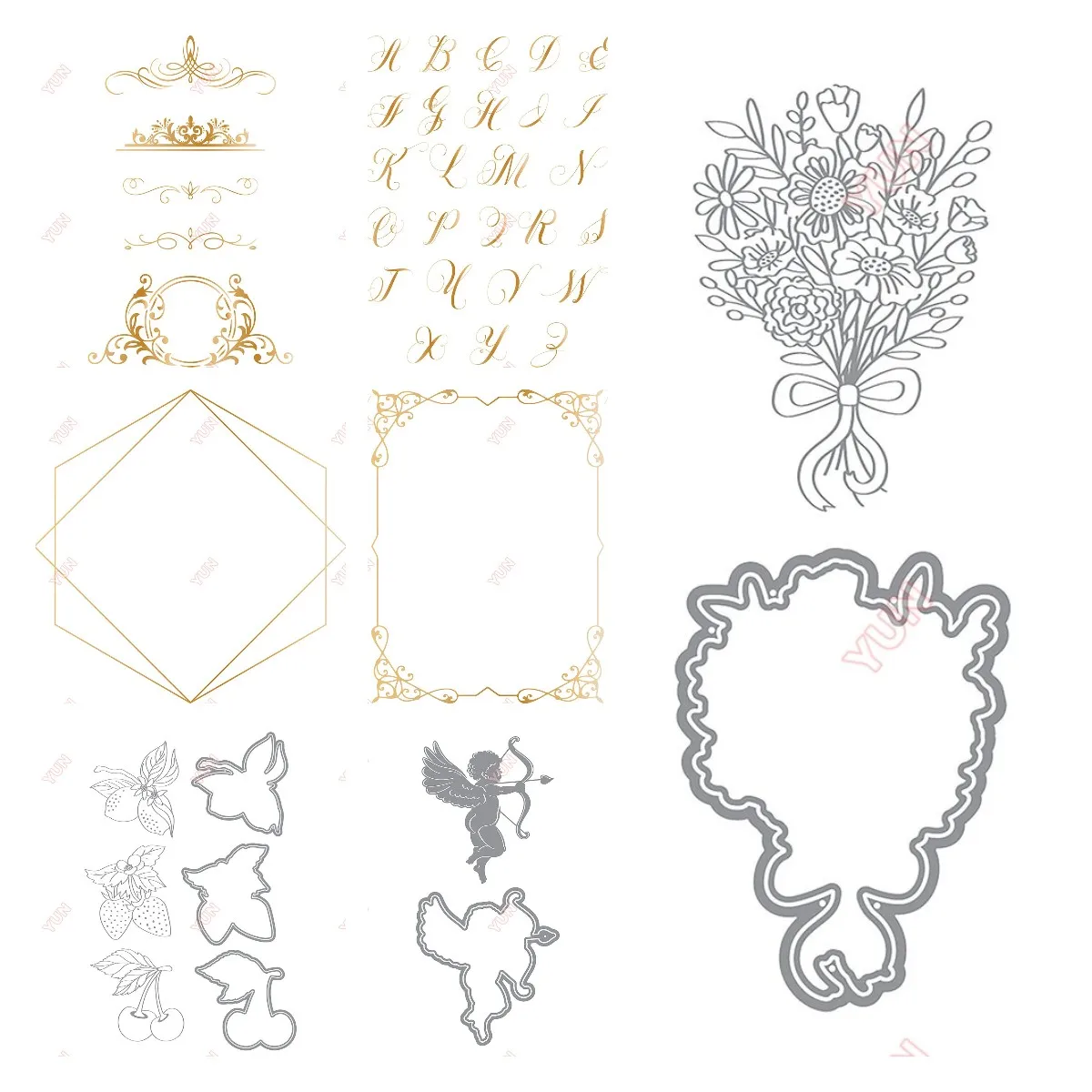 Fleurs Petite Mixed Bouquet Margherite Impress-Ion Letterpress Metal Cutting Dies Hot Foil Album Fotografico Scrapbooking Fai Da Te Decorativo