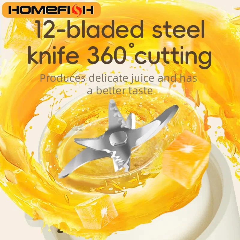 12 Blades Electric Portable Blender 350ML Juicer Fruit Mixers USB Rechargeable Smoothie Juicer Cup Squeezer Juice Maker 2