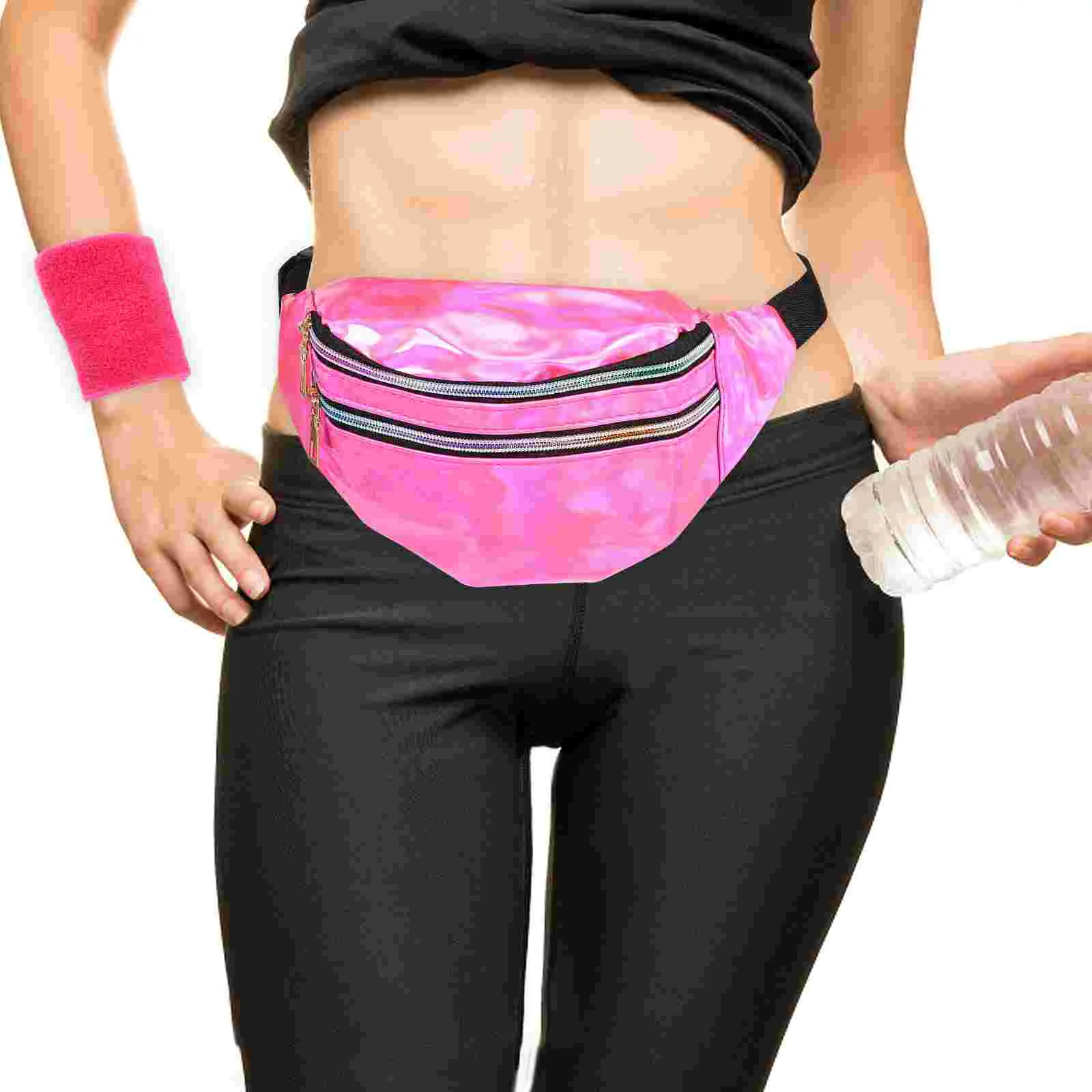 Retro 80s Women Accessories Set Neon Fanny Packs Sports Headbands Leg Warmers Sweat Bands Costumes Accessories