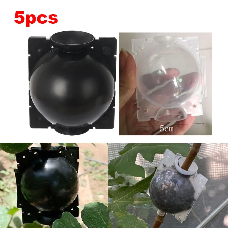 5pcs 5cm Plant Rooting Ball Plant Root Growing Box Grafting Rooting Growing Box Breeding Case For Garden Tools B4