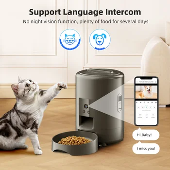 2L Smart Automatic Pet Feeder with Video – APP-Controlled Timed & Measured Feeding Bowl for Cats and Dogs