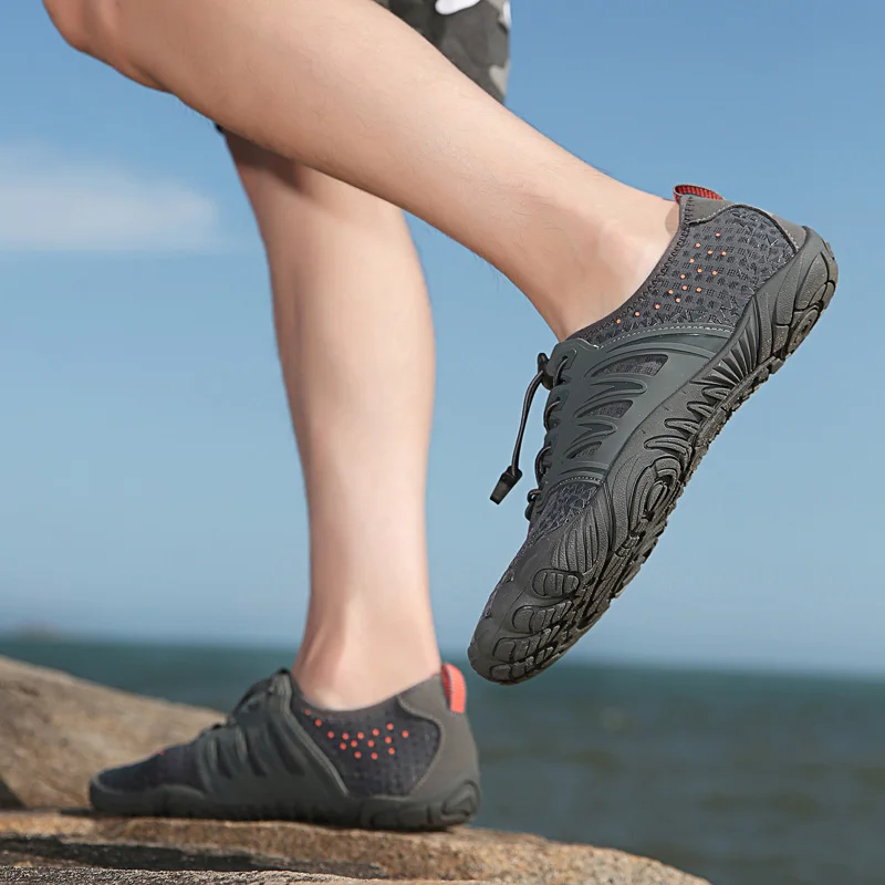 Men's wear-resistant, anti slip and river tracing shoes, women's mesh breathable hiking shoes, snorkeling sports shoes