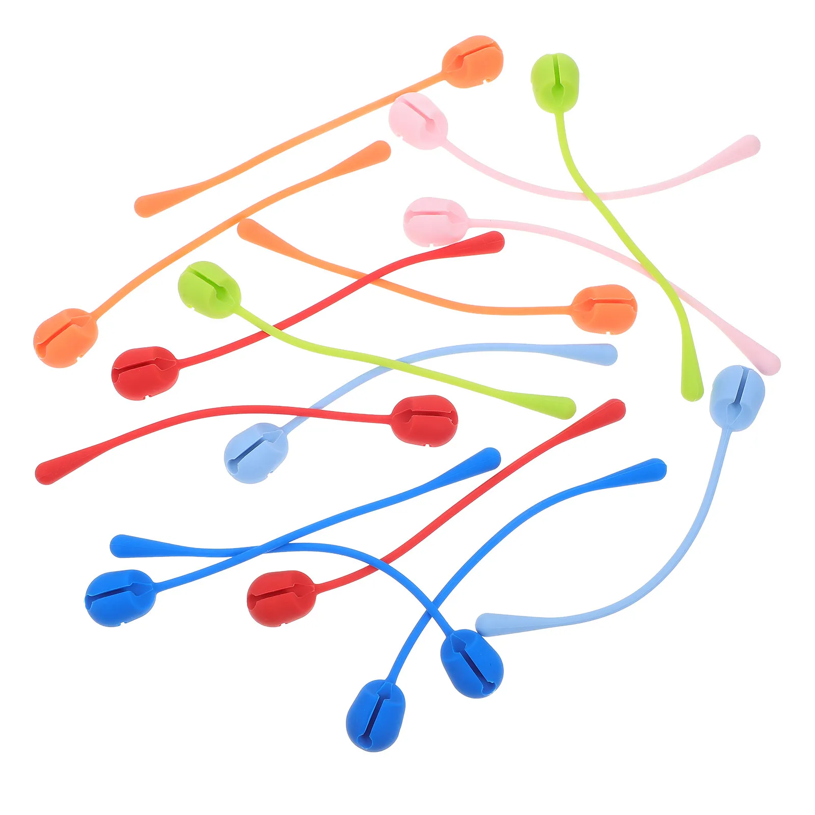 16개 재사용 가능 실리콘 케이블 타이 와이어 정리기 코드 스트랩 가정 사무실 차고 케이블 관리 코드 랩