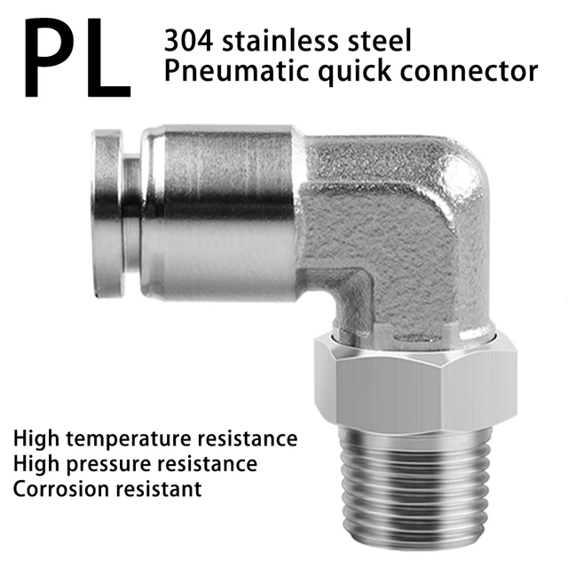 Conector rápido neumático de acero inoxidable PX 304 rosca macho 1