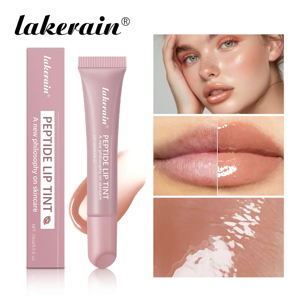 Lakerain 4-color Polypeptide Tinted Lip Balm Moisturizing Long-lasting Hydrating Water Gloss dewy and glossy mirror lip make up 3