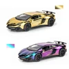 1:32 Electroplated Lamborghini SVJ LP750 Super Car Model with Sound Light Children Boy Diecast Toy Vehicle Miniature Voiture 5