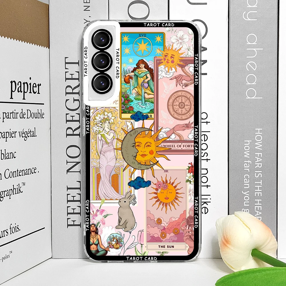 Mystical Witch Tarot Card Collage Clear Soft Phone Case