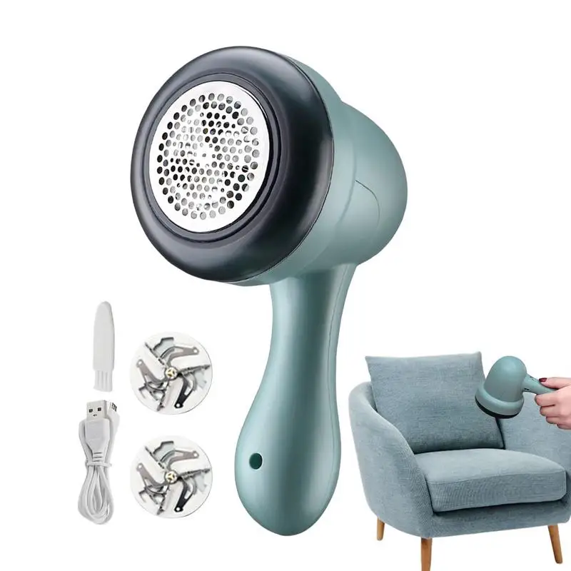 

Бритва электрическая машинка для удаления катышков с 2 сменными ножами из нержавеющей стали с 6 листьями для одежды и мебели с USB-бритвой машинкой