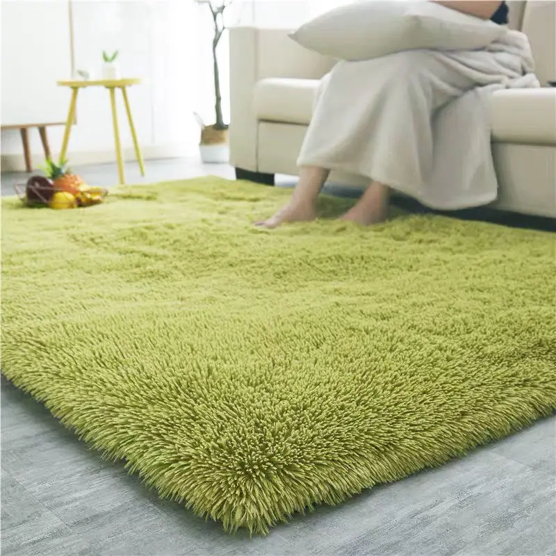 Shaggy Carpets For Living Room Bedroom Modern Black Solid Color Plush Floor Fluffy Mats Kids Room Faux Fur Area Rug Non-slip Mat 5