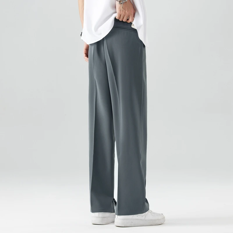 Wide Leg Sweatpants Wide Leg Pants Casual Suit Pants Light&Thin Korean Men's Pants Straight Loose Semi-Wide Sweatpants Soft Wide Leg Long Baggy Trousers