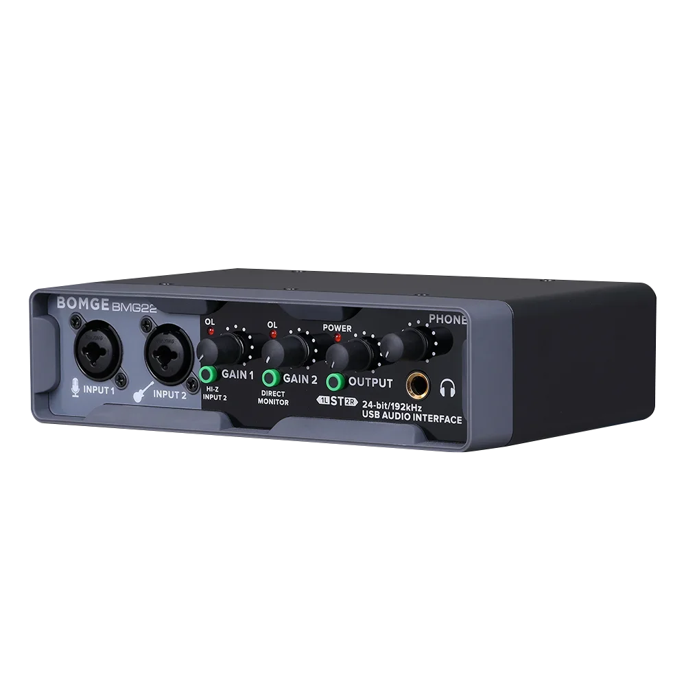 BOMGE USB Audio Interface(24 Bit/192 KHz) with XLR Phantom
