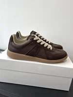 Men's leather flat bottomed casual lace up white shoes, women's moral training shoes, board shoes, running shoes 1