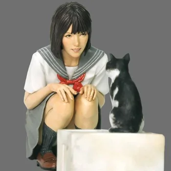 Figura modello in resina, ragazza JK 1/20 e gatto, kit non assemblato e non verniciato