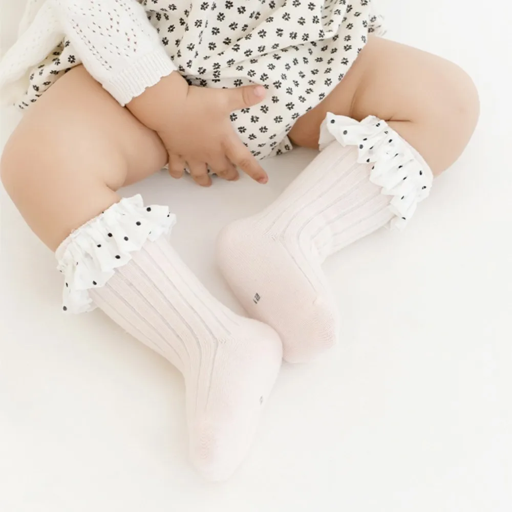 5Colors Toddler Girls Socks Floral Embroidery Mesh Ruffles Socks Dressy Short Socks Baby Spring Summer Princess Socks 0-5T