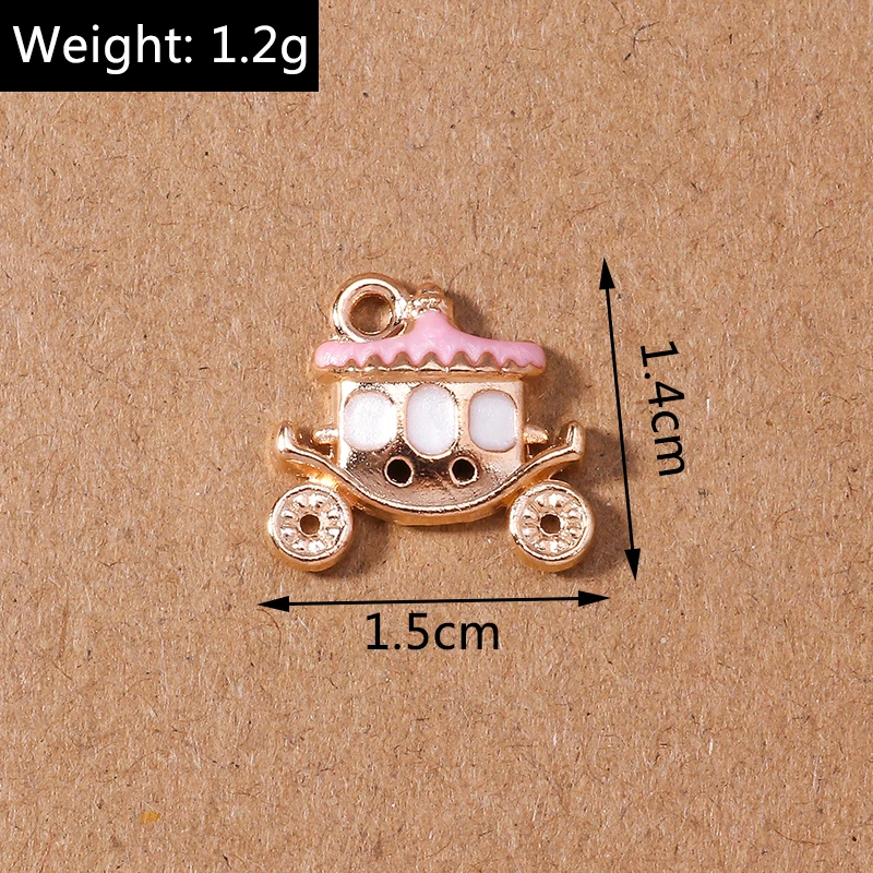 10pcs 15*14mm Enamel Pumpkin Carriage Pendant Charm for Jewelry Making Earrings Necklace DIY Bracelet Accessories Supplies
