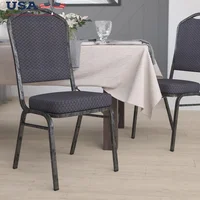 Multipurpose Stacking Banquet Chairs Crown Back 500lb Capacity Cushioned Upholstered Indoor Event Chair Durable Metal Frame 1