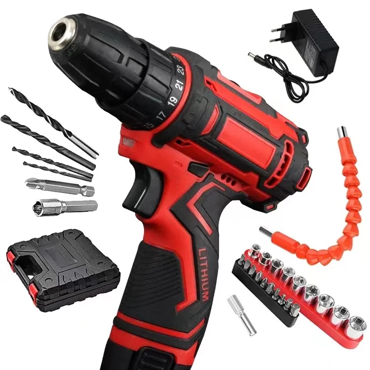 

Household flashlight to 18V lithium-ion battery cordless screwdriver Electric drill Electric screwdriver manual wrench Electr