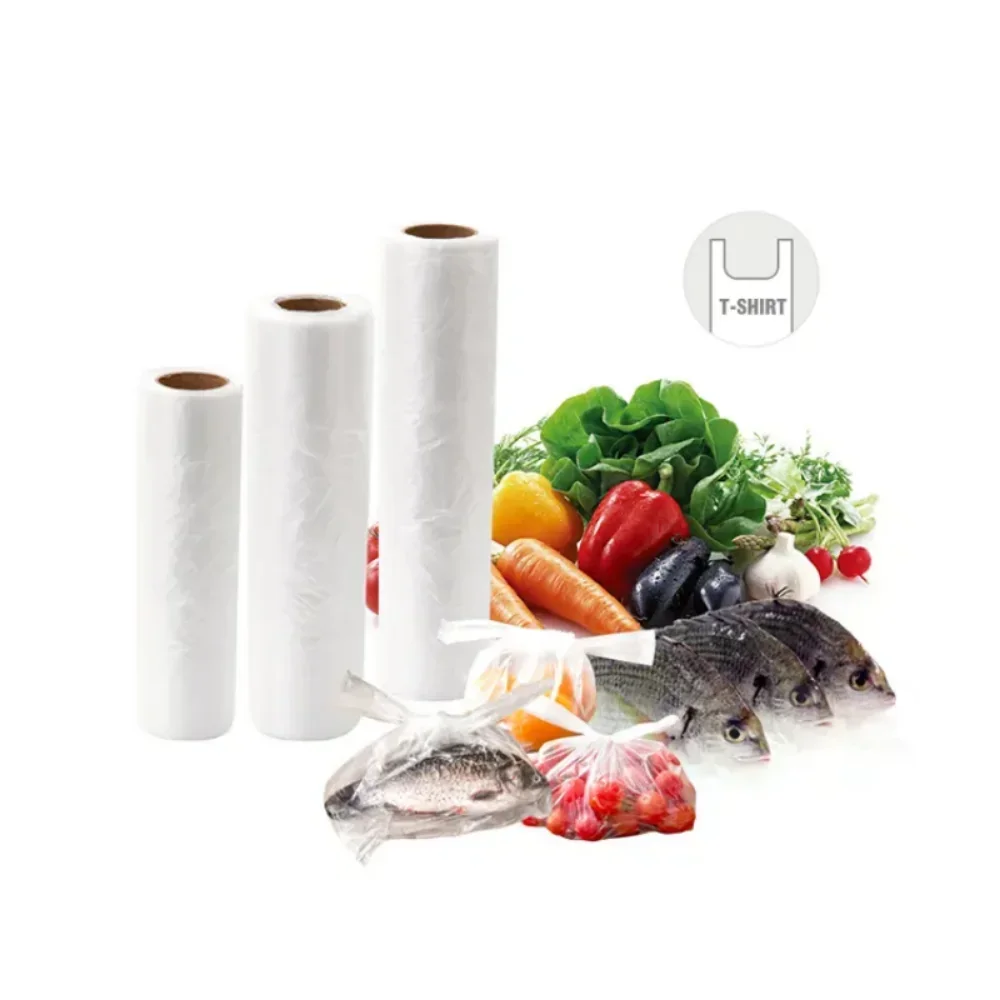 100PCS Transpare Roll Fresh-keeping Plastic Bags of Vacuum Food