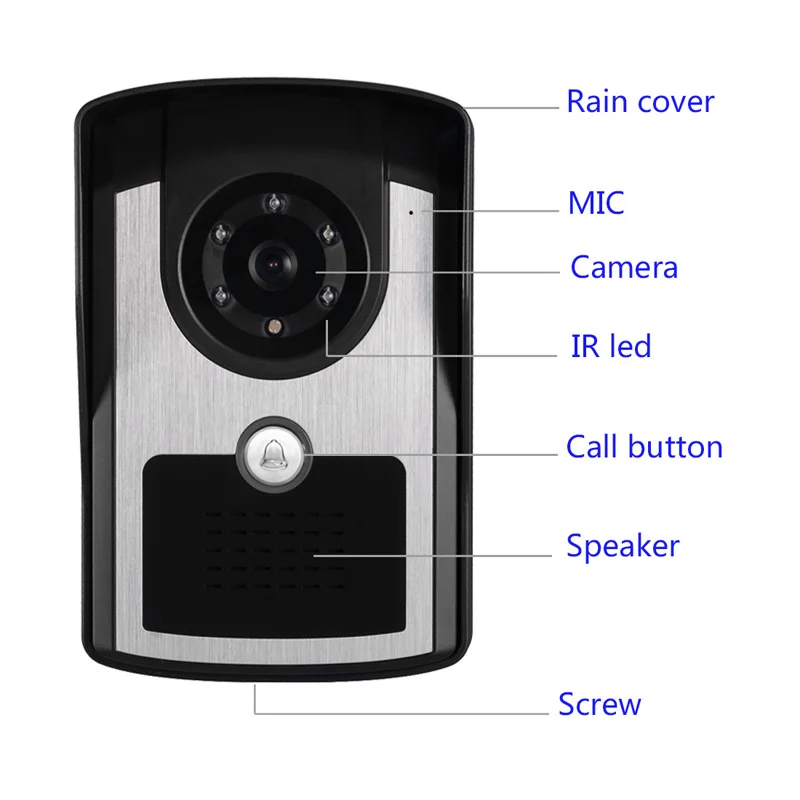 

Night Vision Rainproof Video Intercom With Touch Screen WIFI Tuya APP Doorbell For Access Control System