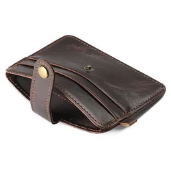 Vintage PU Leather Slim Men's Wallet with Compact Coin Pocket and Card Holder (DarkCoffee)