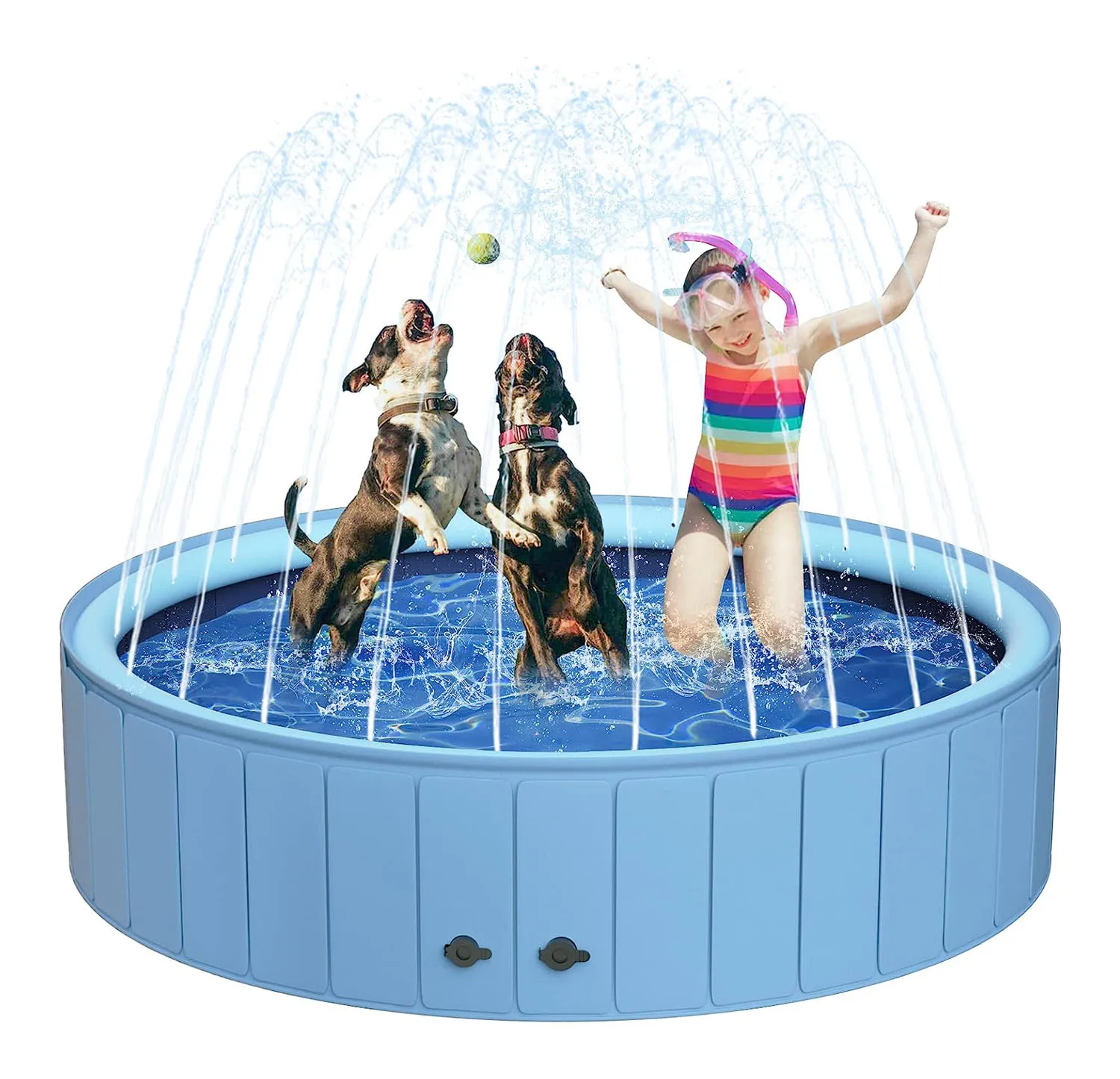 

Dogs Kids Outdoor Water Playing Summer Plastic Swimming Foldable Dog Pools Sprinkler