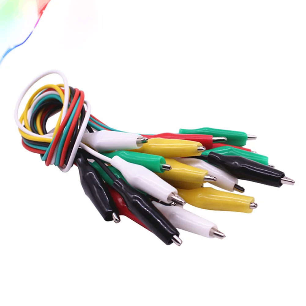 Alligator Clips Electrical Test Leads Double-ended Crocodile Clips Roach Clip Test Jumper Wire 10pcs