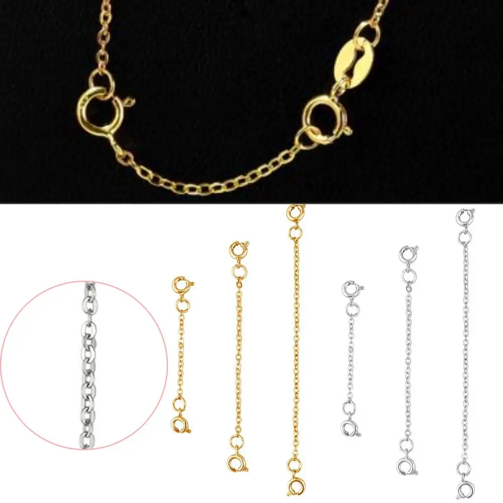 

Steel Extender Chain Gold Silver Rose Gold DIY for Bracelet Necklace Extender Safety Chain Extender Jewelry Accessories