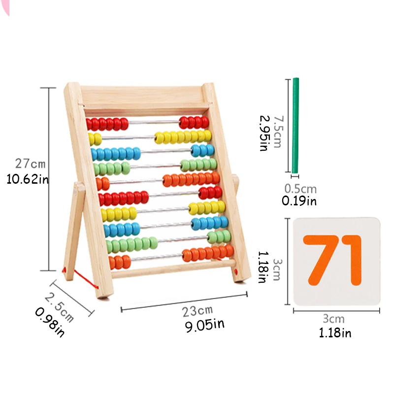 Math Toys Mathematical Calculation Rack Kindergarten First Grade Children's Montessori Abacus Rack Disc Addition And Subtraction Enlighten