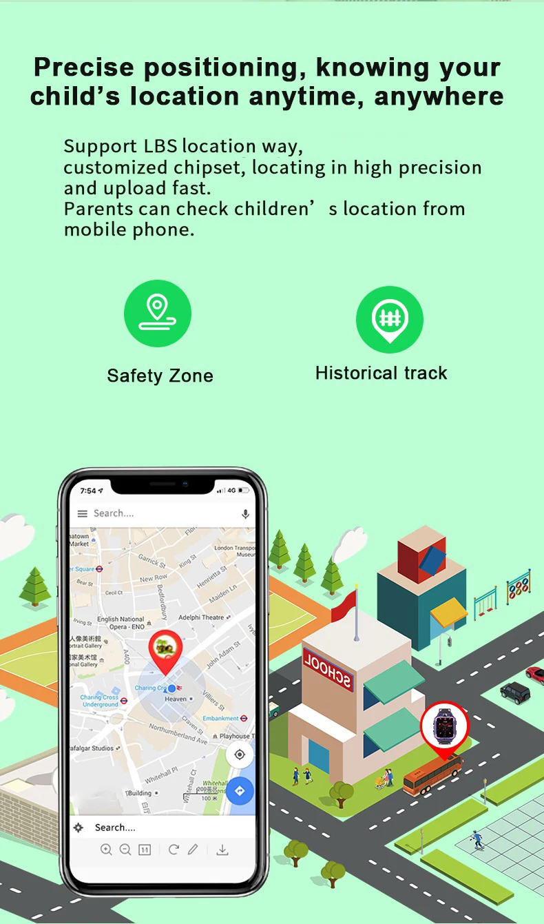 어린이 스마트 시계 방수 IP67 SOS Antil-lost 전화 통화 시계 SIM 카드 위치 추적기 Smartwatch For Children Gifts