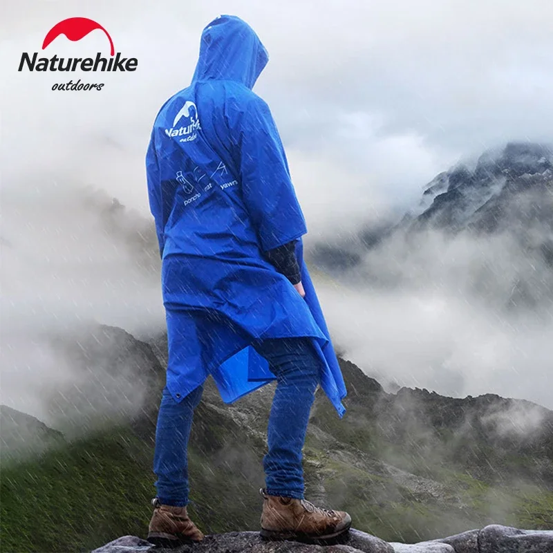 Naturehike Rain Jacket 3 in 1 Multifunction Poncho Raincoat Rainwear Sand Beach Mat Fshing Canopy Awning Bike Poncho Picnic Mat 6