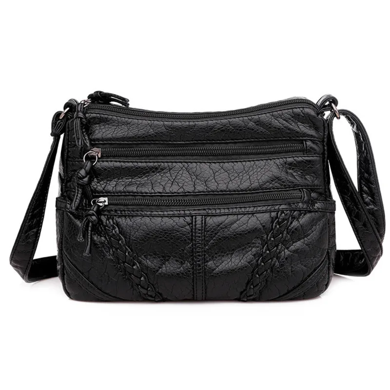 Soft Crossbody Bag One Shoulder Leather Texture Large Capacity Backpack Casual Handbag For Woman High-Quality Messengerversatile