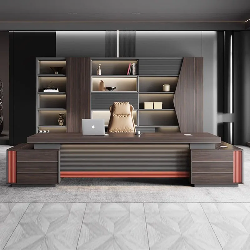 

Drawers Supplies Office Desk European Floor Luxury Free Shipping Computer Desks Reception Reception Mesa Escritorio Furniture
