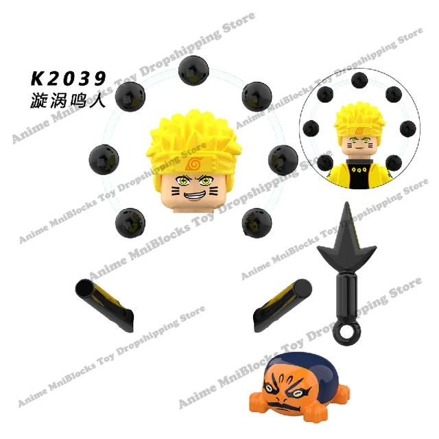 Naruto Sasuke Kakashi Akatsuki bricks Building Blocks Anime cartoon Mini Action Figures Heads Assembly Toys kids Birthday Gifts Tan