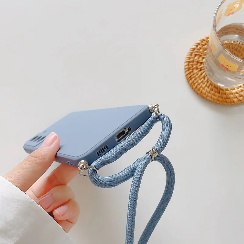 Soft Lanyard Crossbody Necklace Strap TPU Silicone Case Cover